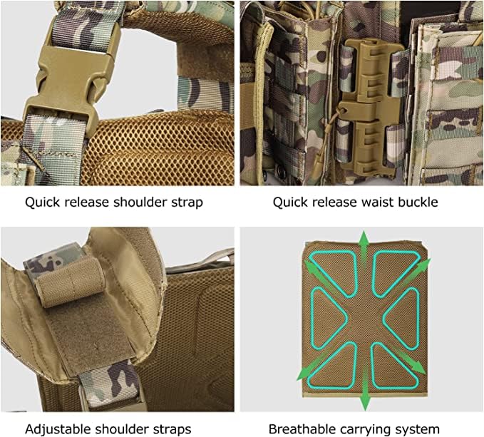 BOMTURN CP 2.0 Tactical Airsoft Vest Adjustable Outdoor Combat Gear