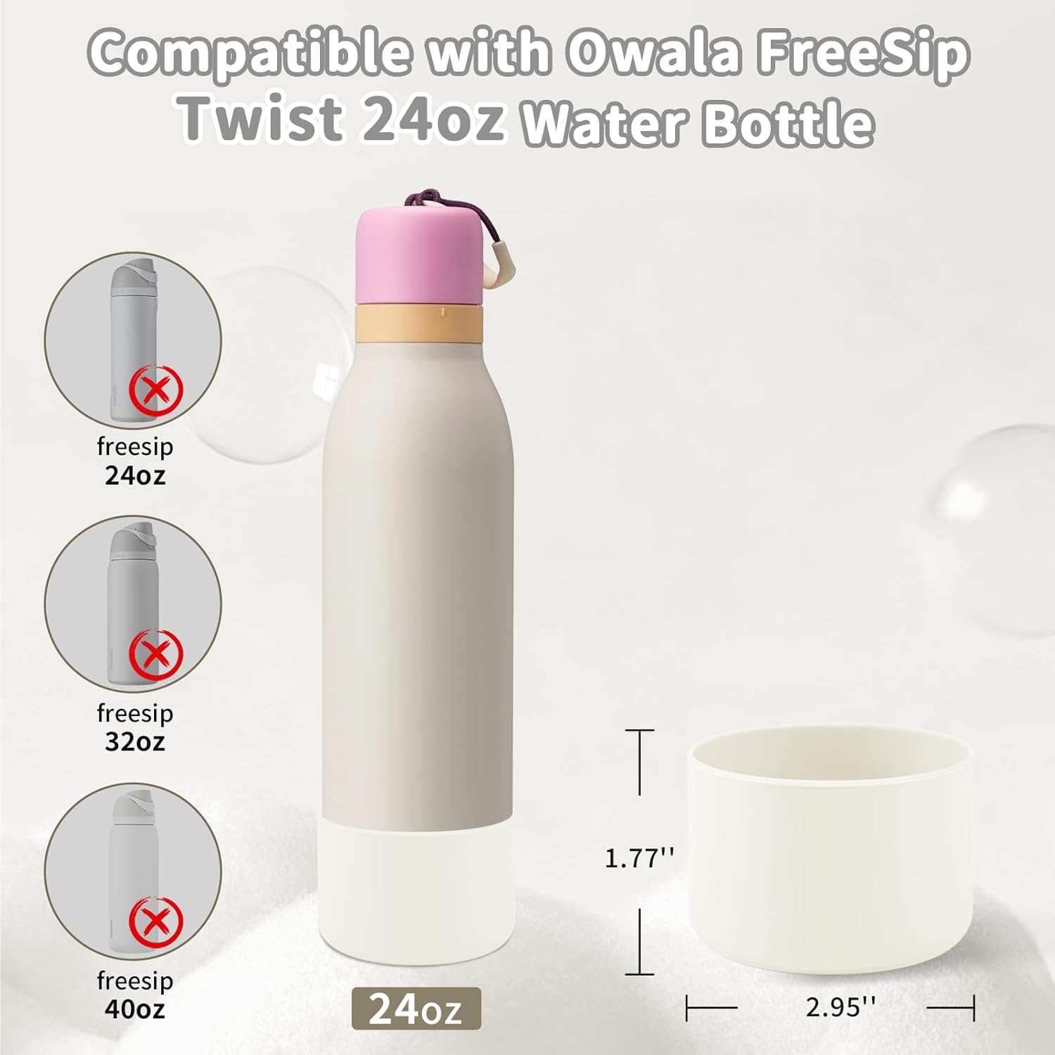 Owala | Silicone Boot - Anti-Slip & Scratch-Resistant Protective Sleeve for 24oz FreeSip Twist (2pcs)