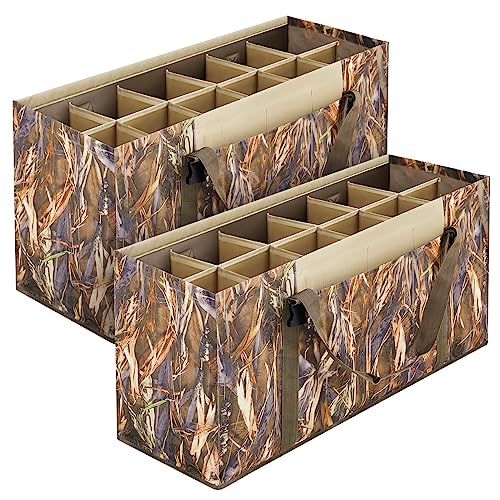 Waterfowl Decoy Bag with 12 Slots - Camouflage Mesh Drain for Hunting