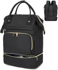 Seyfocnia Gym Backpack for Women - Lightweight Sports Bag with Shoe Compartment | Black