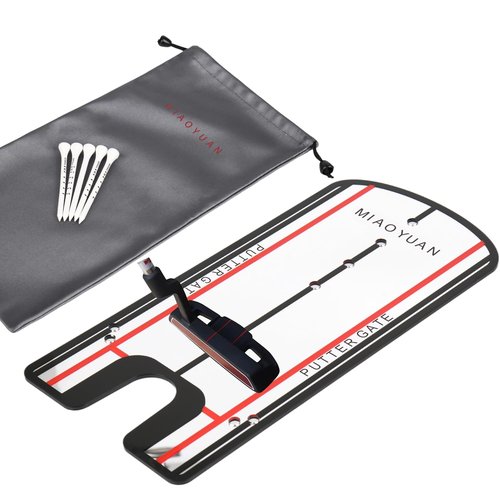 MIAOYUAN Golf Putting Alignment Mirror & Putting Cup Set – Portable Indoor Outdoor Training Aid for Swing Posture, Ball Path & Stroke Accuracy Improvement