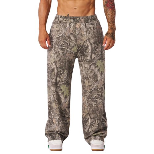 MSBESYOR Mens Baggy Camo Graphic Print Sweatpants Workout Athletic Joggers Pants for Men Wide Leg Hunting Sweat Pant