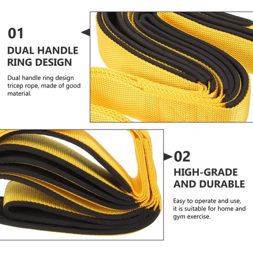 INOOMP Tricep Rope Gym Accessory for Men Dual-Head Bicep and Tricep Training Rope with Non-Slip Handles and Braided Belt for Home Gym Workout