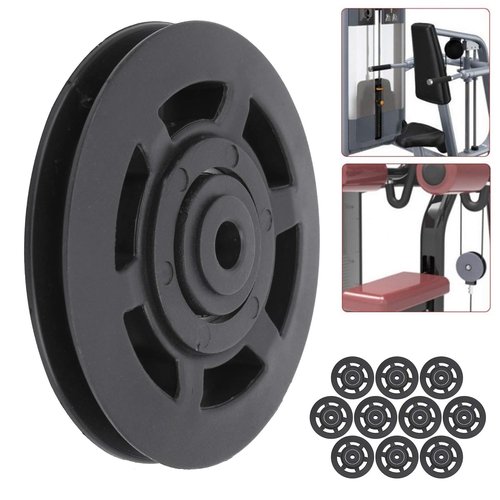 Keenso Bearing Pulley Wheel, 10Pcs/Set 95mm Pulley Universal Nylon Bearing Pulley Wheel Replacement Gym Fitness Equipment Combination fitness products