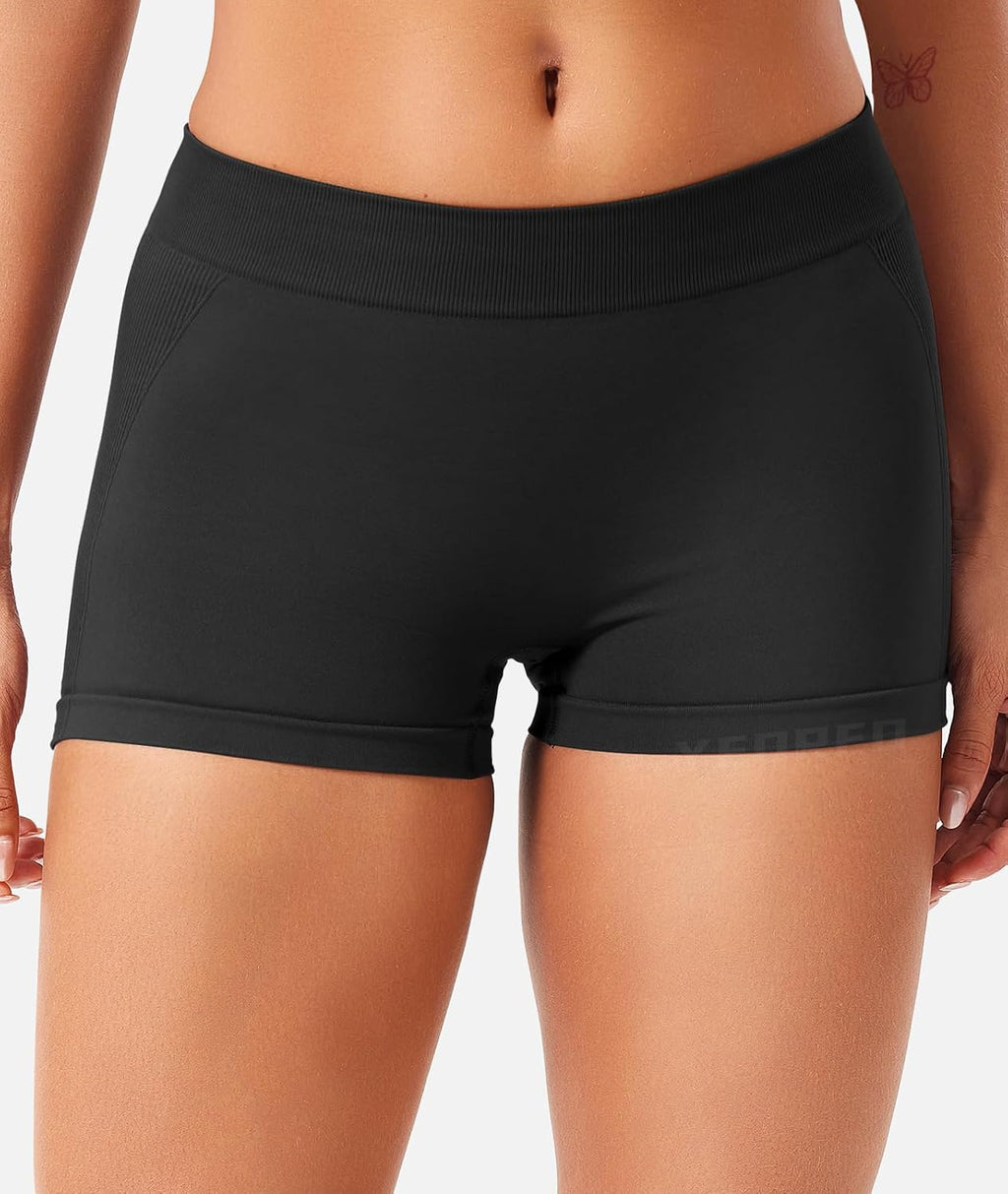YEOREO Women's Booty Shorts - Low Rise 2.5" Scrunch Lifting Biker Gym Shorts for Yoga & Running
