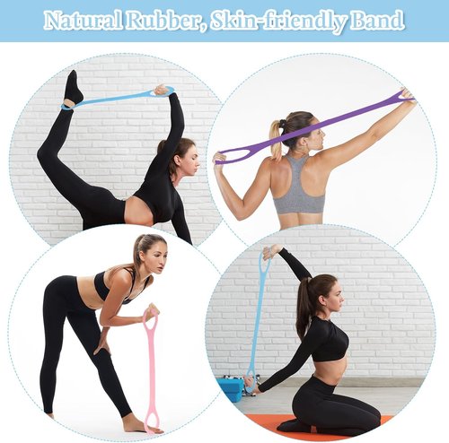 Figure 8 Resistance Bands by [Brand Name] - 6 Pack TPE Elastic Fitness Ropes for Strength Training & Stretching