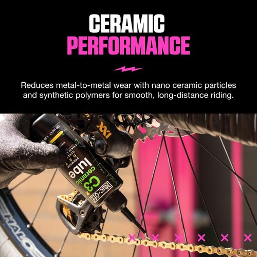Muc-Off C3 Ceramic Dry Chain Lube - Premium 120ml Bike Chain Lubricant for Dry Conditions