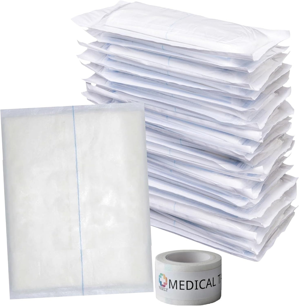 Vakly ABD Pads - Sterile 5x9 Abdominal Gauze Pads | High Absorbency Non-Adherent Wound Dressing (20 Pack)