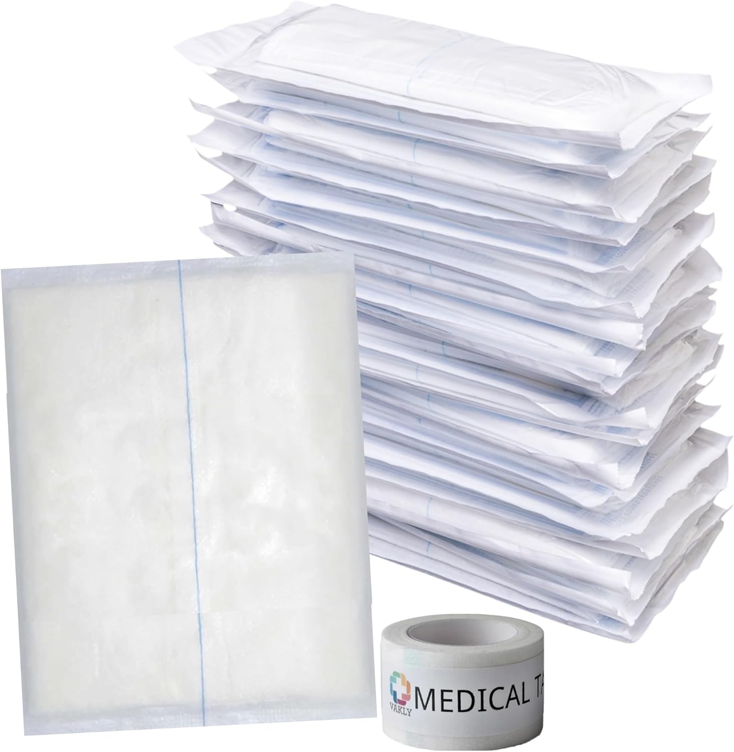 Vakly ABD Pads - Sterile 5x9 Abdominal Gauze Pads | High Absorbency Non-Adherent Wound Dressing (20 Pack)