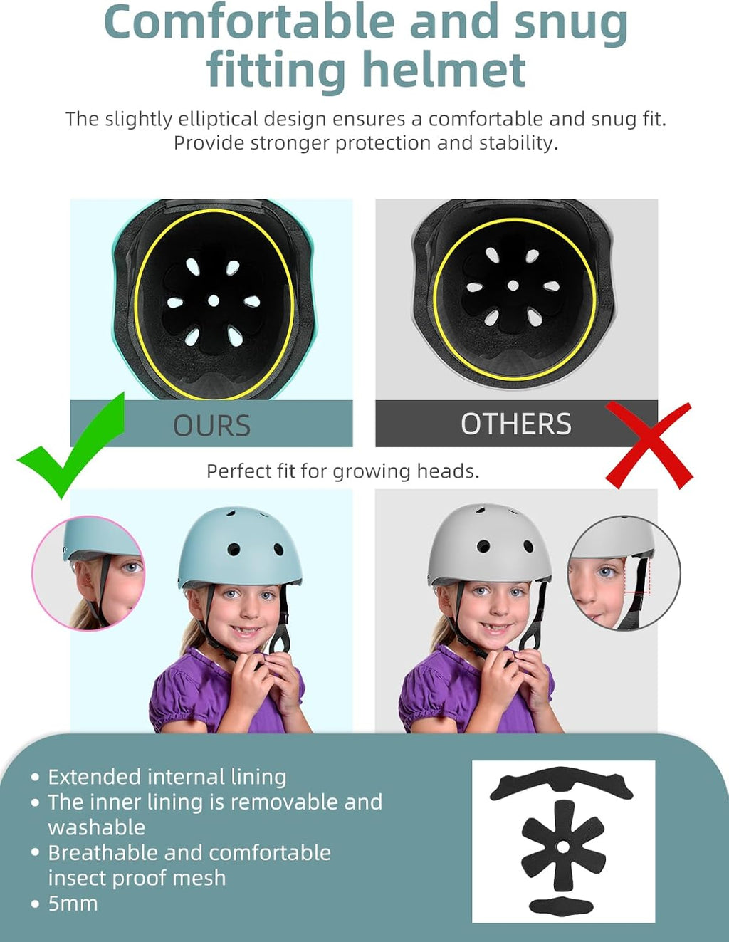 XJD Toddler Bike Helmet - Adjustable Safety Gear for Kids Ages 2-8 | Perfect for Skateboarding