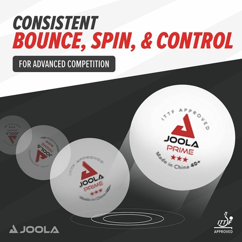 JOOLA Prime 3-Star ABS Table Tennis Balls - Durable, High-Performance, 40mm, White