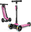 Besrey Kick Scooter for Kids | 3-Wheel Folding Design with Adjustable Height & LED Light Wheels