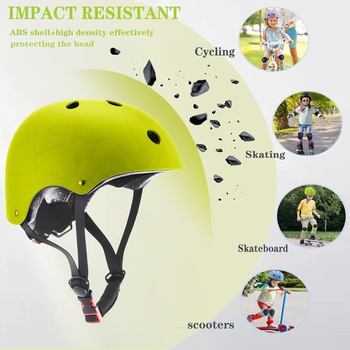 FOOKCIAN Kids Helmet - Adjustable Toddler Skateboard Helmet with Knee, Elbow & Wrist Guards | Ages 2-14