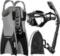 Aegend Snorkeling Gear Set - Anti-Fog Panoramic Mask, Adjustable Fins & Dry Top Snorkel | All-in-One Travel Solution for Adults