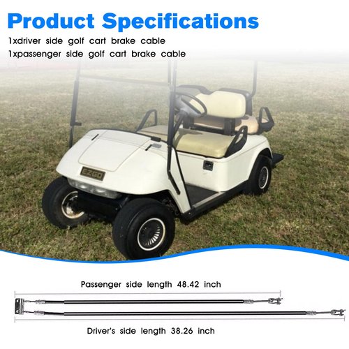 BZTT EZGO Golf Cart Brake Cable for 1994-2008 EZGO Medalist Brake Cable & EZGO TXT Brake Cable Set 70716-G03 70273-G03 70969-G03