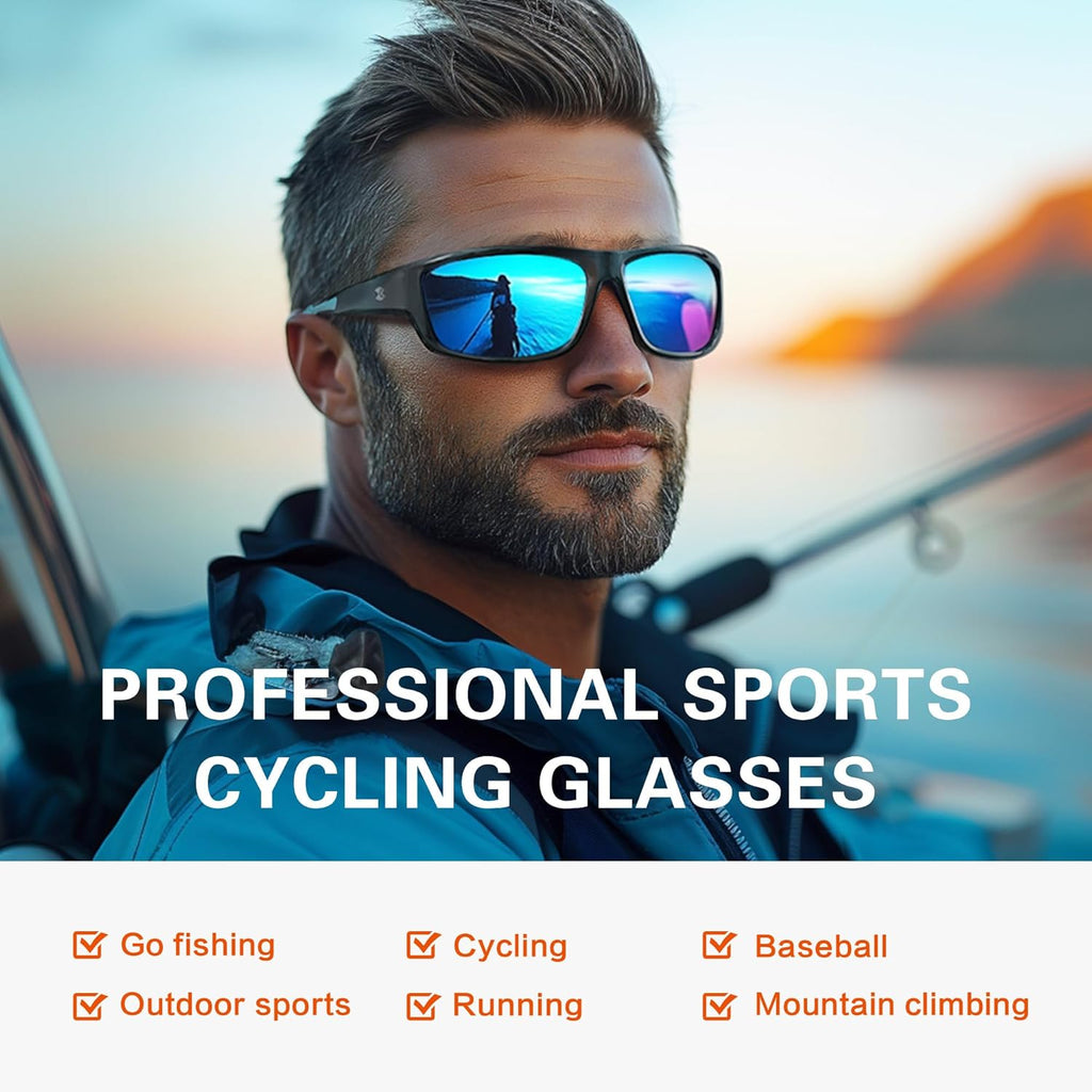 Suoso Polarized Sports Sunglasses - UV400 Protection for Men & Women | Ideal for Golf, Fishing, Running, Driving