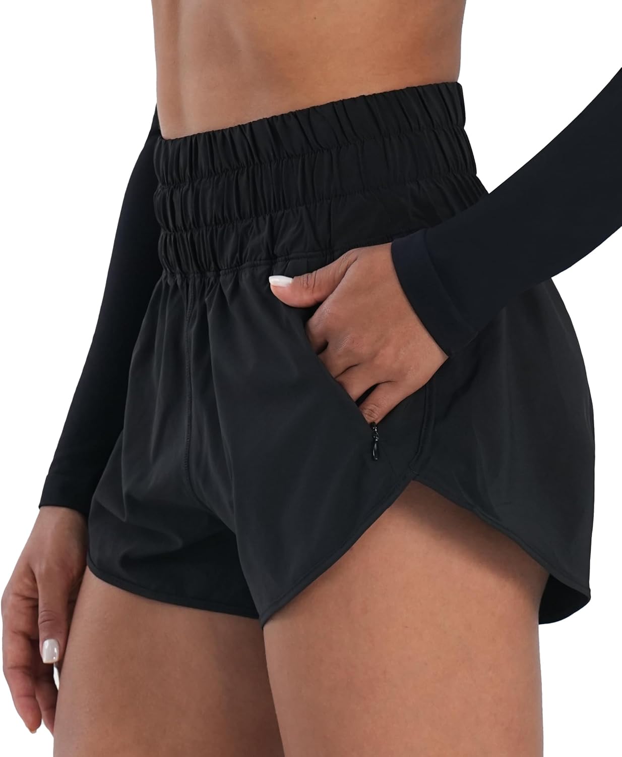 Sunzel High Waisted Running Shorts for Women - Quick Dry Mesh Liner & Zipper Pockets | Gym Workout