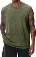 Skiennix Men's Cotton Sleeveless Tank Tops - Loose Fit Muscle Tees for Gym & Beach Activities