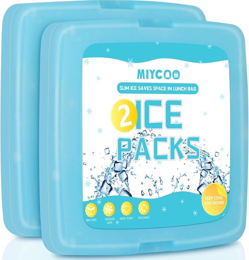 MIYCOO Ice Packs - Quick Freeze Space-Saving Reusable Cool Packs for Lunch Boxes & Bags