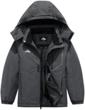 Kids Boy's Winter Ski Jacket - Dark Grey, 13-14 (QUCOOM)
