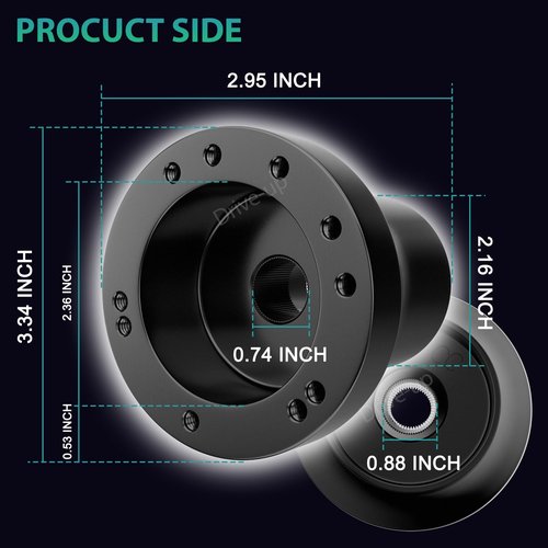DRIVE UP Golf Cart Steering Wheel Adapter for Club Car DS Golf Cart-Black