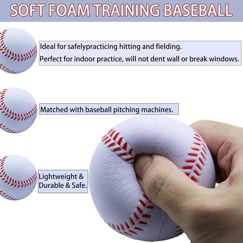 Magicorange Foam Baseball - Unmarked Practice Training Ball for Soft Toss, Batting & Fielding