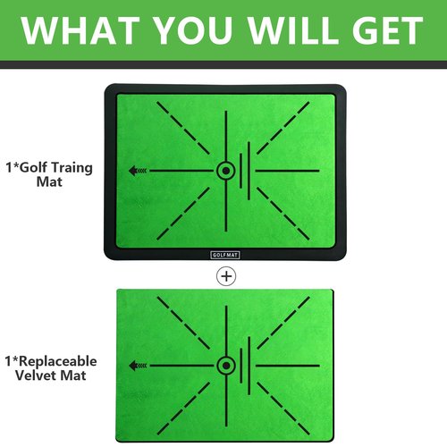 LOVACE Golf Hitting Mat – Swing Path Feedback Trainer with Durable Rubber Base & Replaceable Turf for Indoor or Outdoor Practice