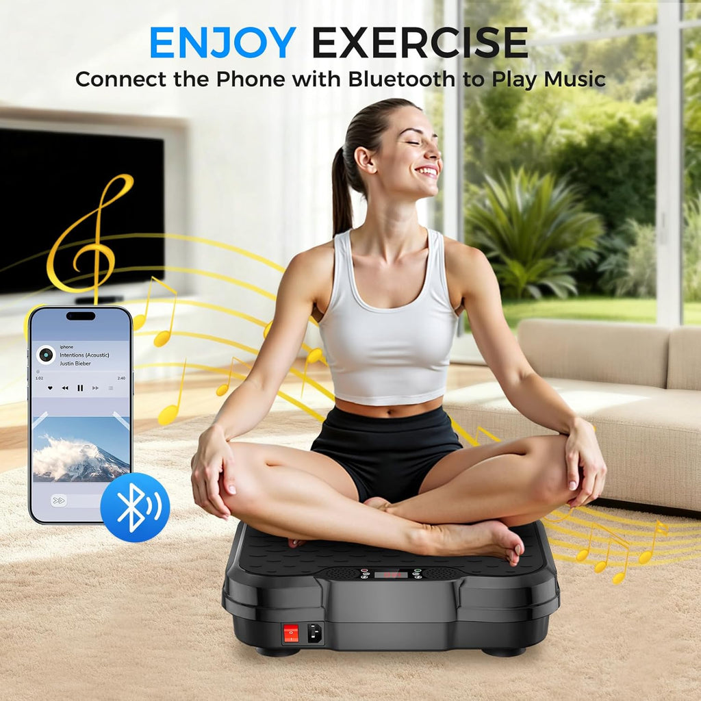 Skiennix Vibration Plate Exercise Machine - 250 Adjustable Speeds for Lymphatic Drainage | Supports 450 Lbs