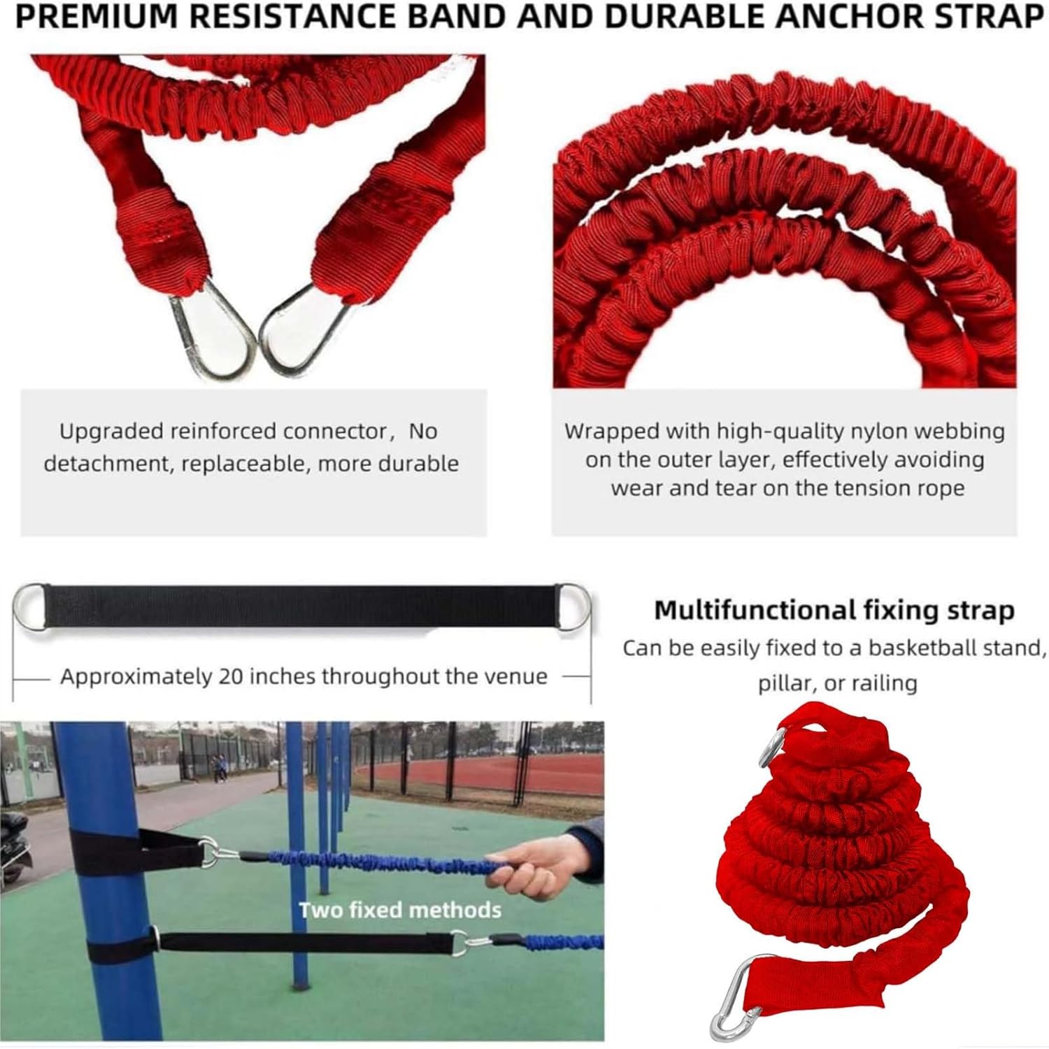 Speed Training Equipment - Resistance Bungee Band Set for Agility & Strength | Multi-Sport Use