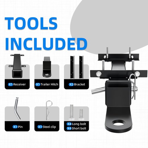 Deluxe Golf Cart Trailer Hitch Kit, Fit for Footrest Backseat with 2 in Receiver High-Strength Universal Fit, Seamless Compatible Club Car, EZGO, Yamaha, Ideal for Golf Cart Trailers
