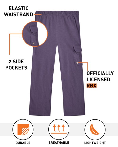 RBX Girls Sweatpants - 2 Pack Lightweight Fleece Joggers with Elastic Waist - Soft Athletic Pants for Girls, Size 7-8, ICY Purple/Black