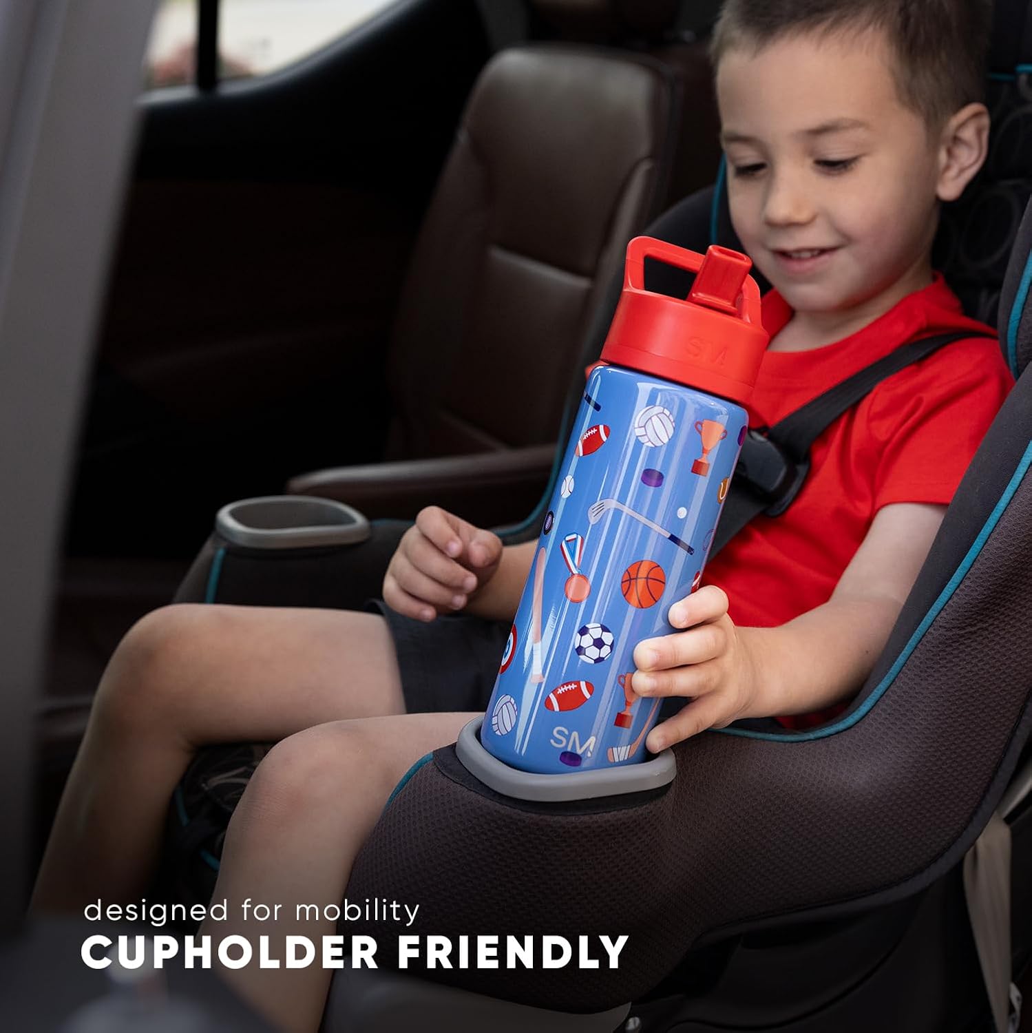 Simple Modern Kids Summit Water Bottle - 14oz Insulated Stainless Steel Tumbler with Straw Lid | Confetti Design