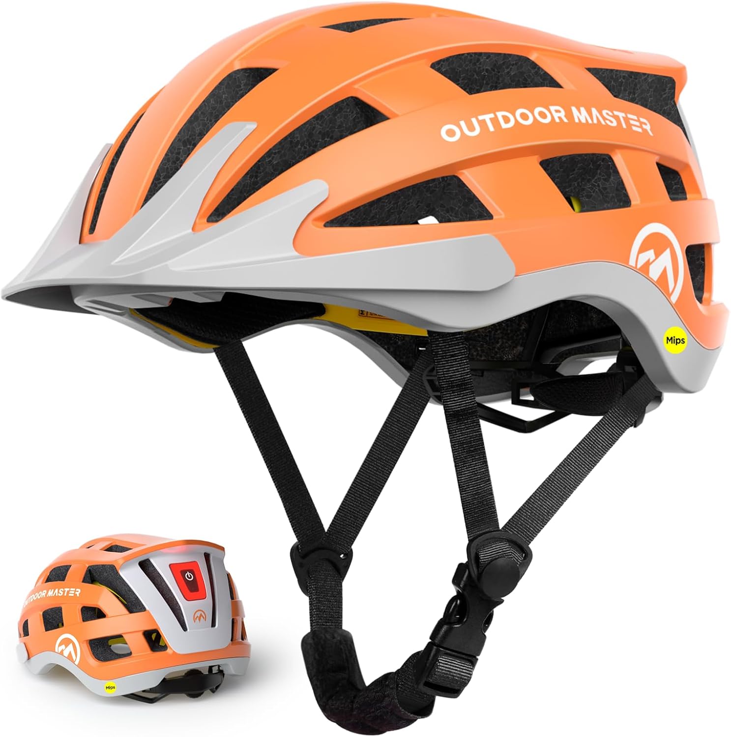 OutdoorMaster Gem II MIPS Bike Helmet - Lightweight Cycling Protection with Light for Youth & Adults