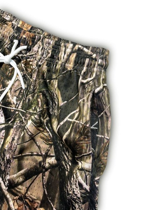 Sooluness Mesh Real Tree Camo Basketball & Beach Shorts Summer Clothes Streetwear Outfits Sports Running Gym Workout (US, Alpha, X-Large, Regular, Regular, Brown)