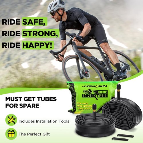 700C Bike Tube - Butyl 2-Pack with Tire Levers | Fits 700x35C to 700x43C Sizes
