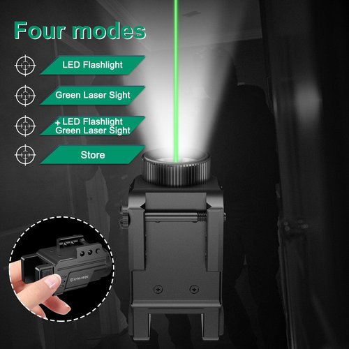 Aluminum 600 Lumens Light Green Laser Combo for Taurus G2c G3C with Strobe Function, Pistol Laser Sight and Weapon Light Fits for Picatinny Rail & Full Compact Rail, TypeC Rechargeable,IPX6 Waterproof
