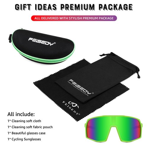 FEISEDY Sports Sunglasses for Men Women Youth Baseball Cycling Running Hiking Glasses UV400 B0263
