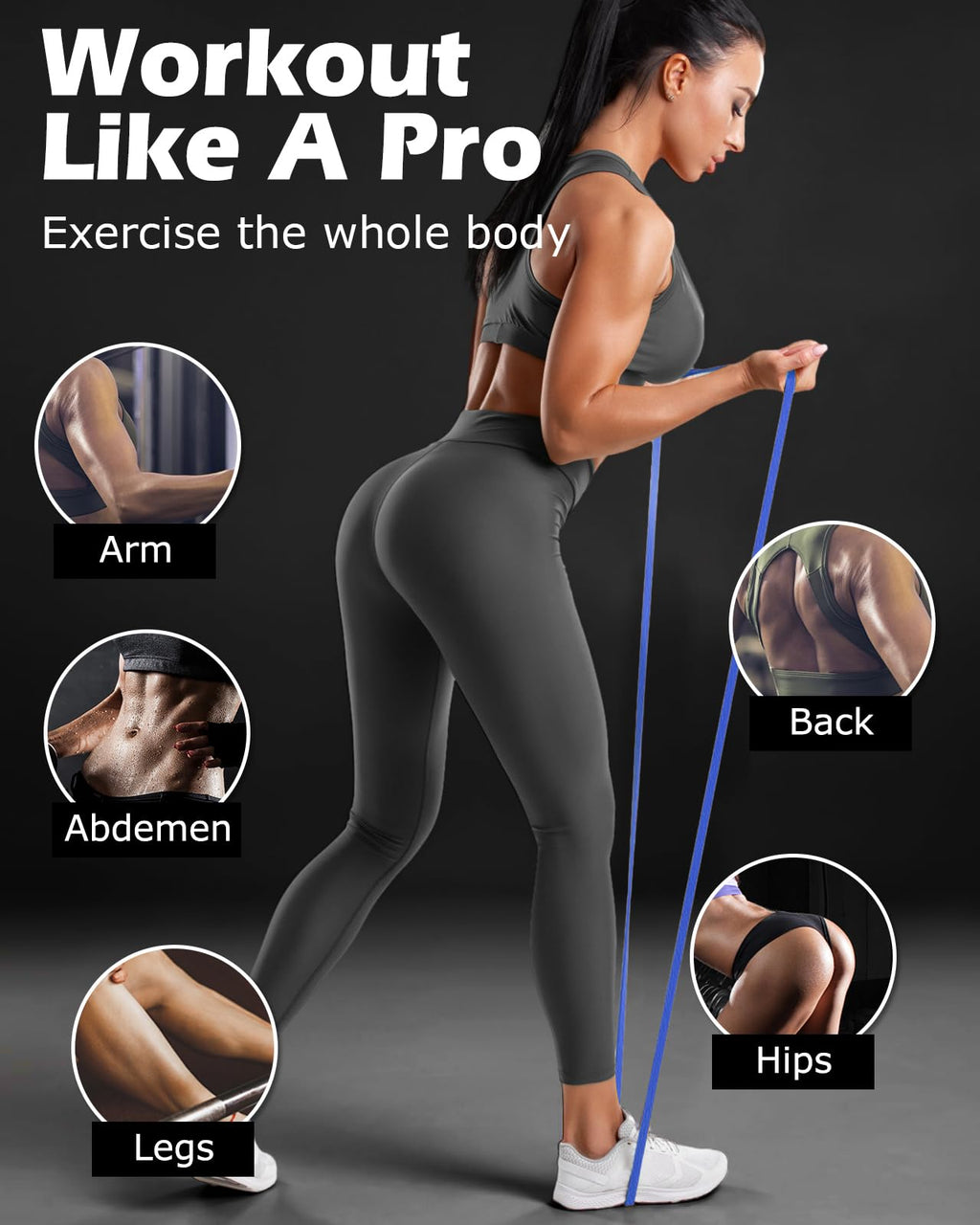 Zacro Resistance Bands, 15-35 LBS Pull Up Exercise Bands for Men & Women Working Out, Body Stretching, Physical Therapy, Muscle Training