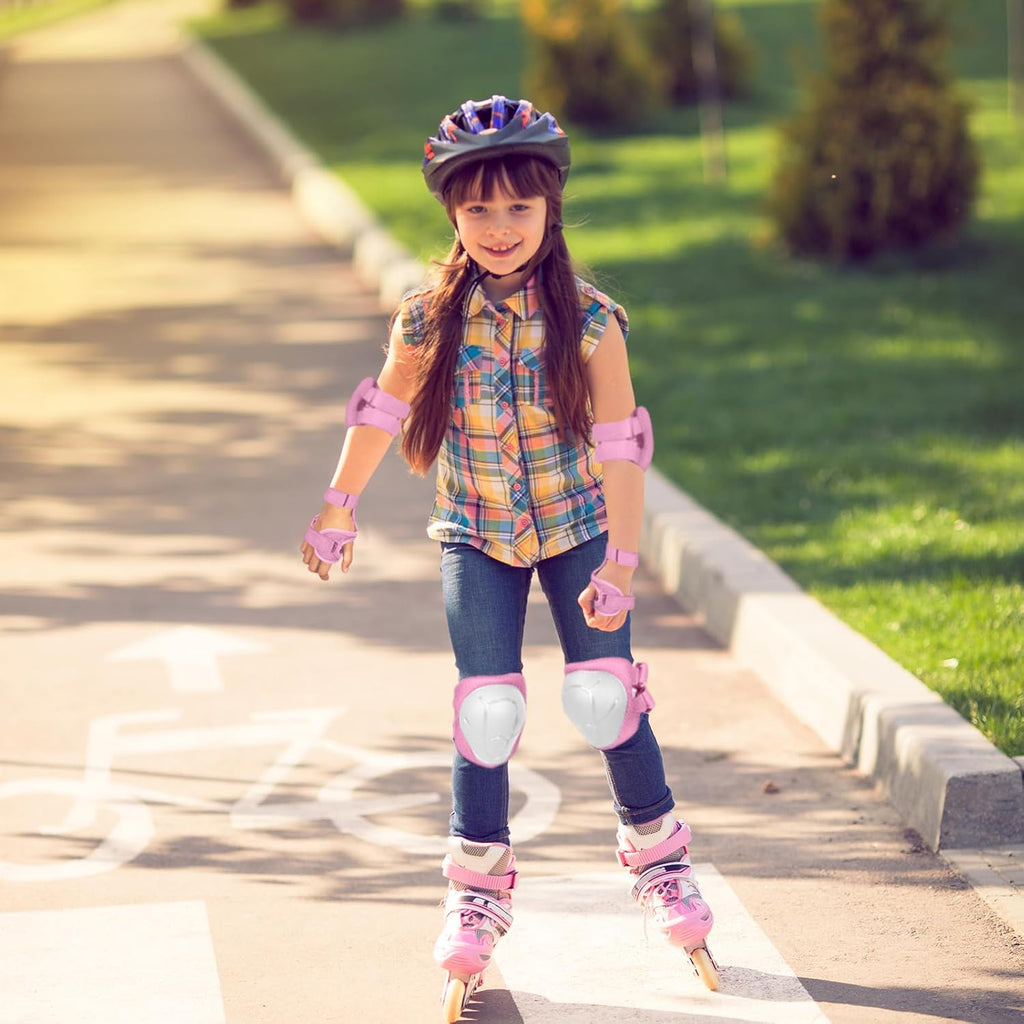 Skiennix Kids Protective Gear Set - Adjustable Knee Pads, Elbow Pads & Wrist Guards for Ages 3-14