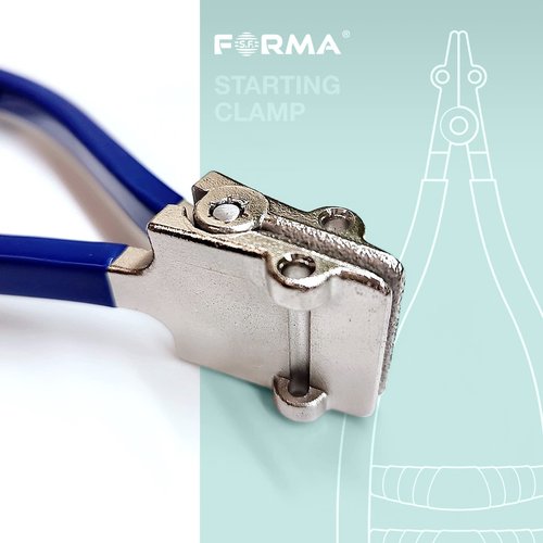 FORMA S.F. Sports Tennis Stringing Machine Tools Stainless Steel Wide Head Racket String Assistance Starting Clamp for Tennis Badminton Squash Racquet