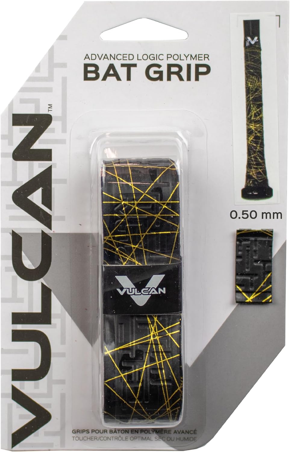 Vulcan Bat Grip - 0.50mm, 1.00mm, 1.75mm | Enhanced Grip for Baseball & Softball | Multiple Colors Available