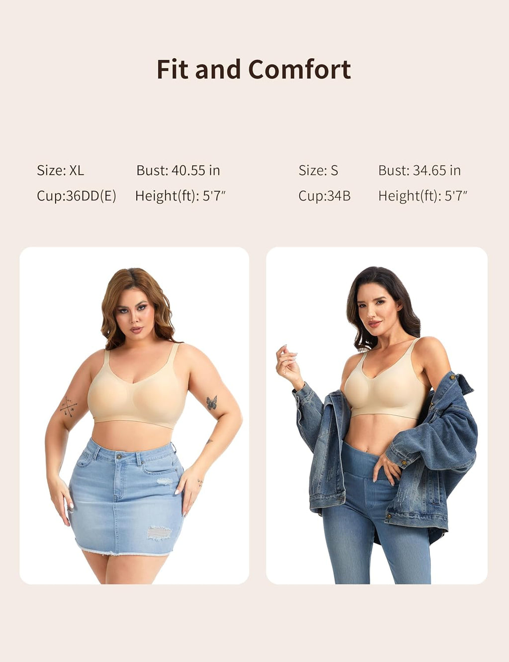 THE GYM PEOPLE Wireless Seamless Bra - Full Coverage Comfortable Bralette | Invisible Padded Design