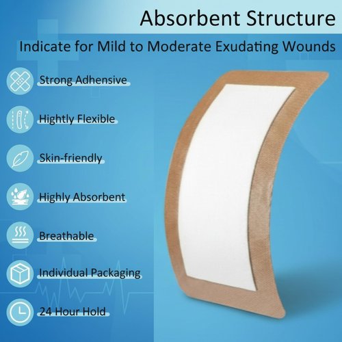 Geiserailie 24 Pcs Extra Large Flexible Adhesive Bandages 5 x 3 Inch Sterile Fabric Bandages with Non-Stick Pad Latex Free Painless Removal for Wound Care and First Aid(Rectangle)