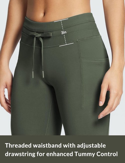 Baleaf Women's Fleece Lined Leggings - Water Resistant High Waisted Thermal Tights for Skiing & Hiking