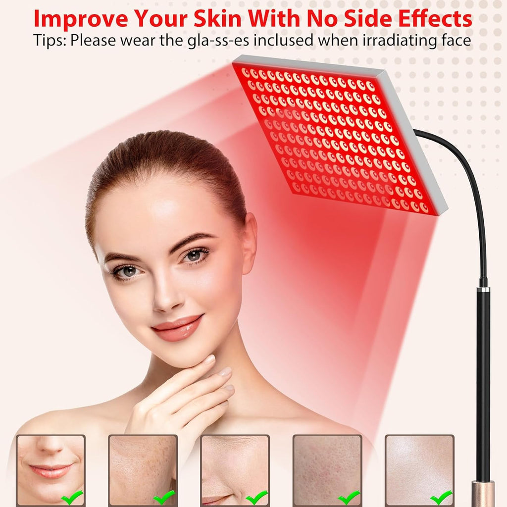 Red Light Therapy Lamp by [Brand Name] - 660nm & 850nm Infrared LED Panel with Adjustable Stand for Home & Gym Use