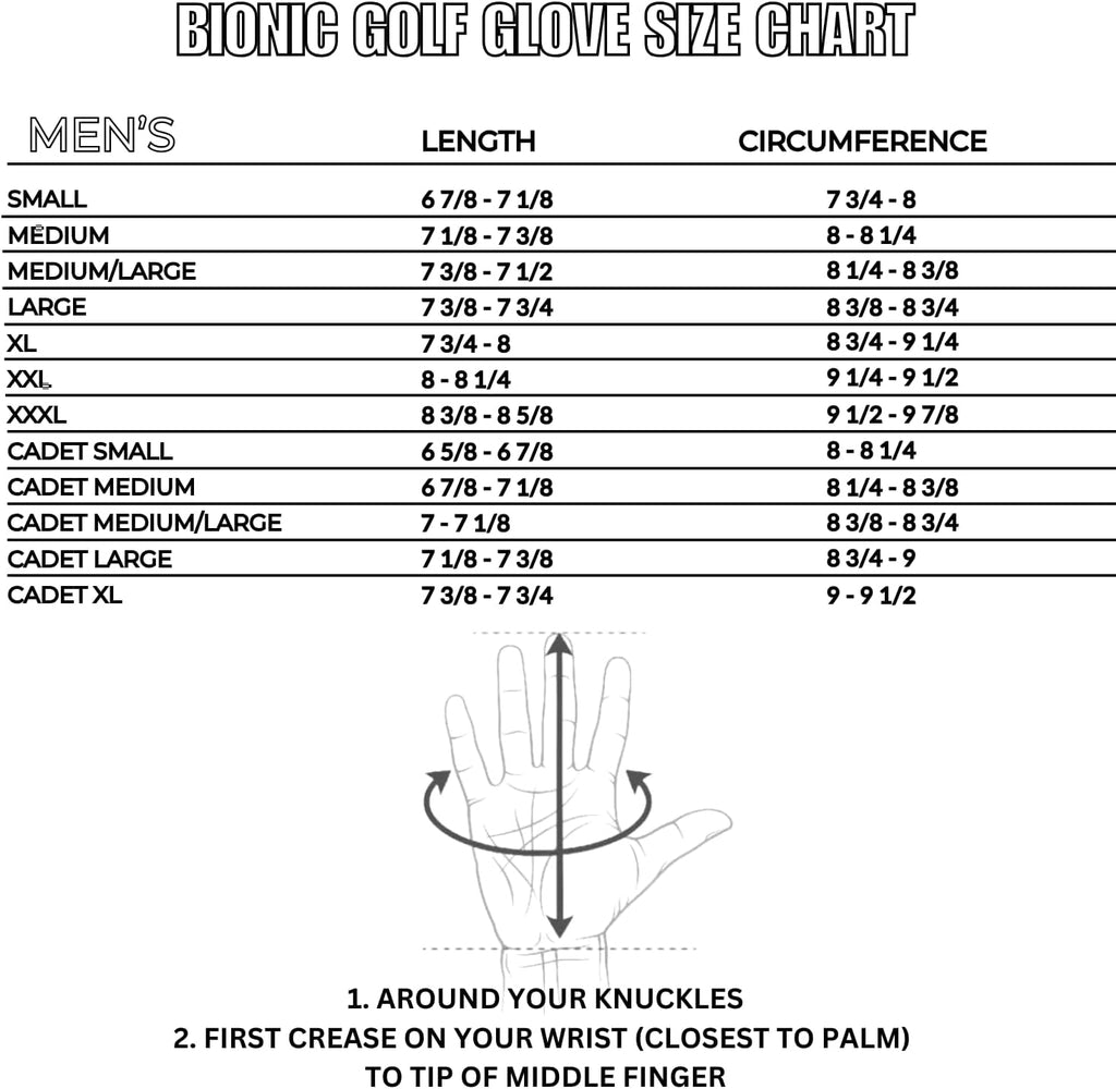 Bionic Golf Glove - Men's Performance Grip Pro - Premium Leather for Enhanced Comfort & Control