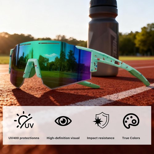 KUGUAOK Oversized Kids Sunglasses Youth Baseball Sun Glasses Boys Girls Softball Cycling UV400 Protection Goggles