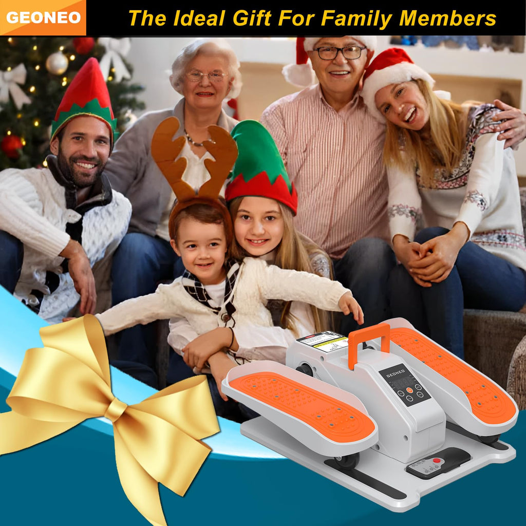 Under Desk Elliptical Machine, Electric Elliptical Exerciser for Senior, Quiet and Small Electric Seated Pedal Exerciser for Home with Remote Control and 12 Adjustable Speeds (White-pro)
