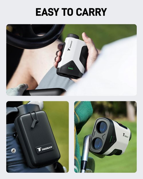 TAKENJOY 1200Y Golf Rangefinder with Slope, 6X Magnification Range Finder Golf with Flag Locking Vibration, Rechargeable Golf Range Finder with Magnet