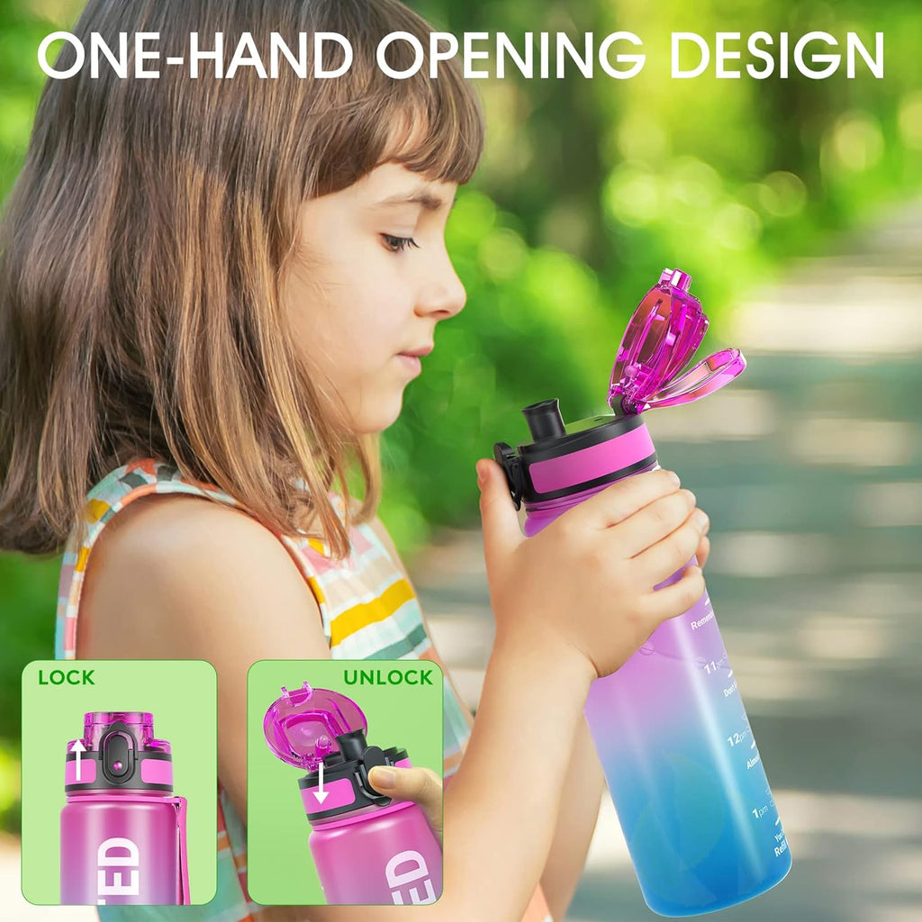 Sahara Sailor Water Bottle - Durable & Leakproof Tritan Bottle with Time Marker | 32/25/17oz for Gym & Travel